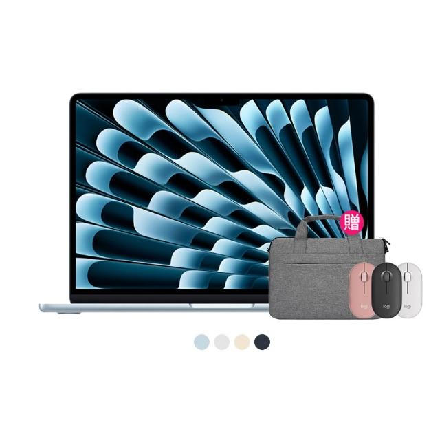 【Apple】無線滑鼠+電腦包★MacBook Air 15.3吋 M4 晶片 10核心CPU 10核心GPU 16G 256G SSD