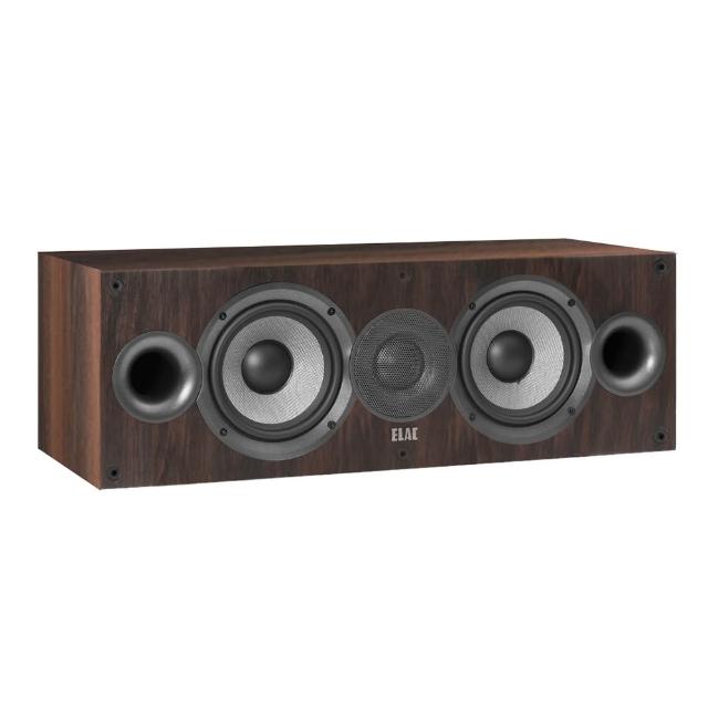 ELAC Debut 2 0 DC52 是一款高價效比的中置喇叭，採用新型編織芳綸纖維單元，搭配中密度纖維板箱體，提供優質音響表現。奢華黑灰乙烯基飾面提升整體美感，適閤家用環境。輸出功率為 60W-100W，支援喇叭串聯，並具備語音助理功能，是家庭影院或音響系統的理想選擇。