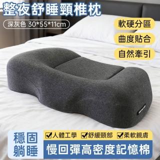【佳美多】枕頭 護頸 頸椎枕 護勁椎 單人男女 家用 睡眠 睡覺專用 記憶棉 多功能枕頭(人體工學 軟硬分割槽)