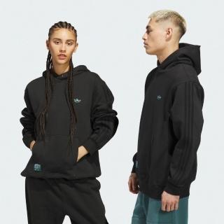 【adidas 愛迪達】愛迪達 Shmoo H Hood 男女 連帽上衣 帽t 連帽長袖 黑 亞版(JX5445)