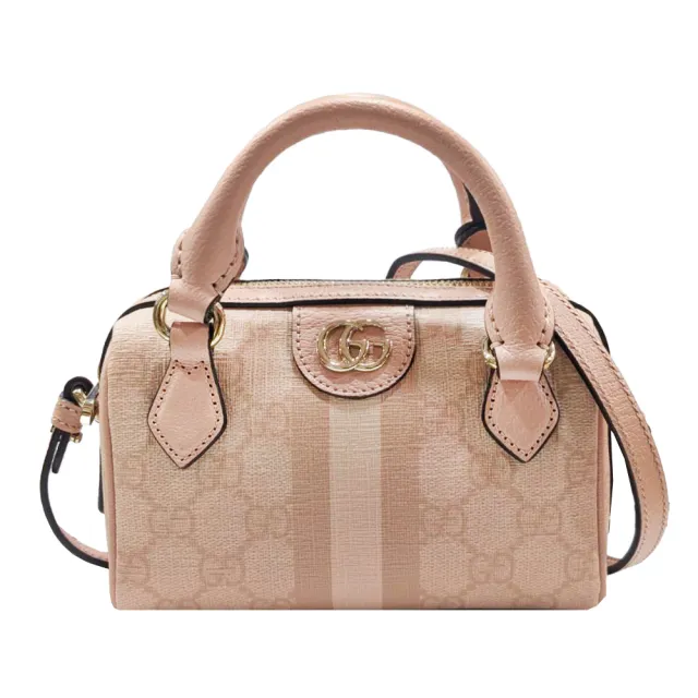 【GUCCI 古馳】781490 經典Ophidia Super mini波士頓斜背兩用包(粉色)