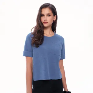 【MOMA】挺版嫩彈反褶袖搖粒絨開衩針織上衣(兩色)