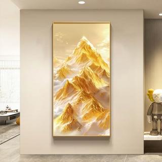 【VIV】客廳掛畫 吉祥寓意裝飾畫 50*100(12色微噴 鋁合金拉絲畫框 防水防潮 送禮自用 黑/金框可選)