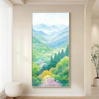 【VIV】掛畫 高檔輕奢裝飾畫 90*180 風水畫(12色微噴技術 鋁框晶瓷工藝 防水防潮 送禮自用 黑/金框可選)