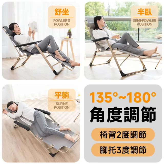 【Ashley House】附頭枕/四季兩用/牛津面料/雙方管/折疊床(多功能躺椅 折疊椅 折疊床 躺椅 午休椅 陪護床)