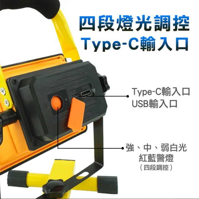 【工具達人】LED探照燈 工業地燈 手提投射燈 工程維修燈 緊急照明燈 露營燈 釣魚燈 充電手提燈(190-WL300)