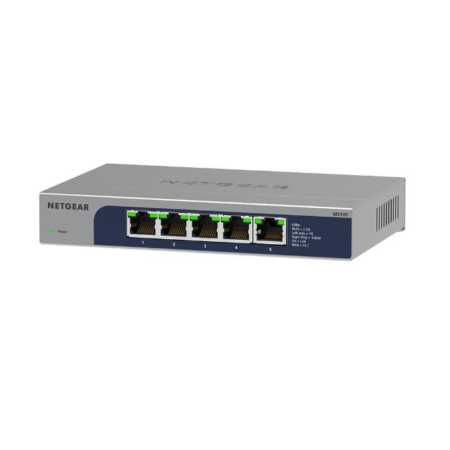 【NETGEAR】5埠 Gigabit 無網管 金屬殼 網路交換器(MS105)
