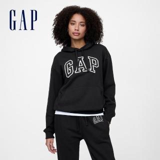 【GAP】女裝 Logo帽T-黑色(463506)