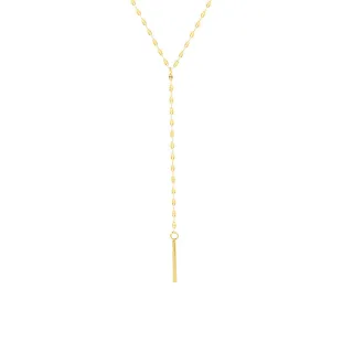 【彩糖鑽工坊】925純銀 銀項鍊 Y字項鍊 長項鍊(桃樂絲 Doris 系列 K黃項鍊)