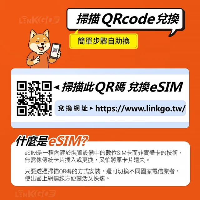 【LINKGO】白鑽卡 中國大陸 eSIM卡 20天上網卡每日1GB 免翻牆支援LINE FaceBook(中國網卡 大陸 西藏 新疆)