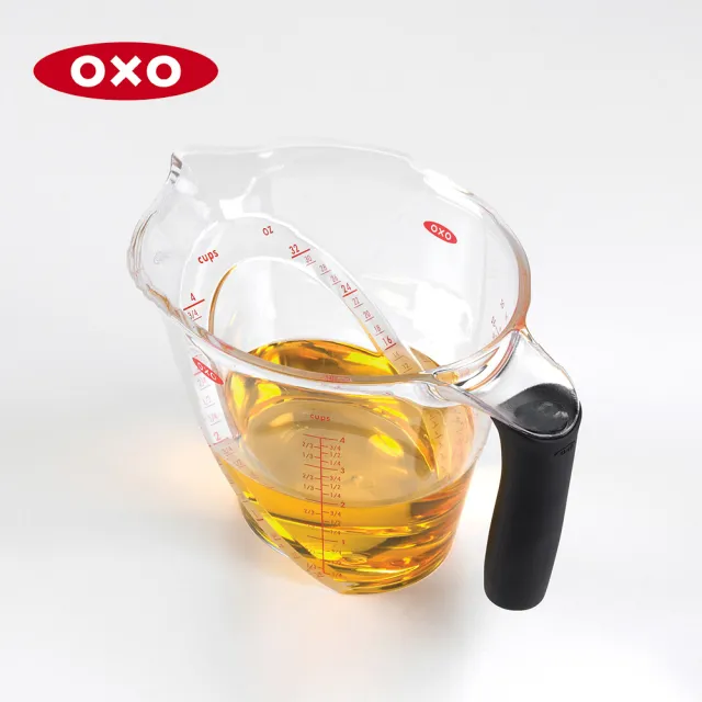 【美國OXO】輕鬆看量杯 1L(杯數/ml雙刻度 好握設計 Tritan材質 耐熱100度)