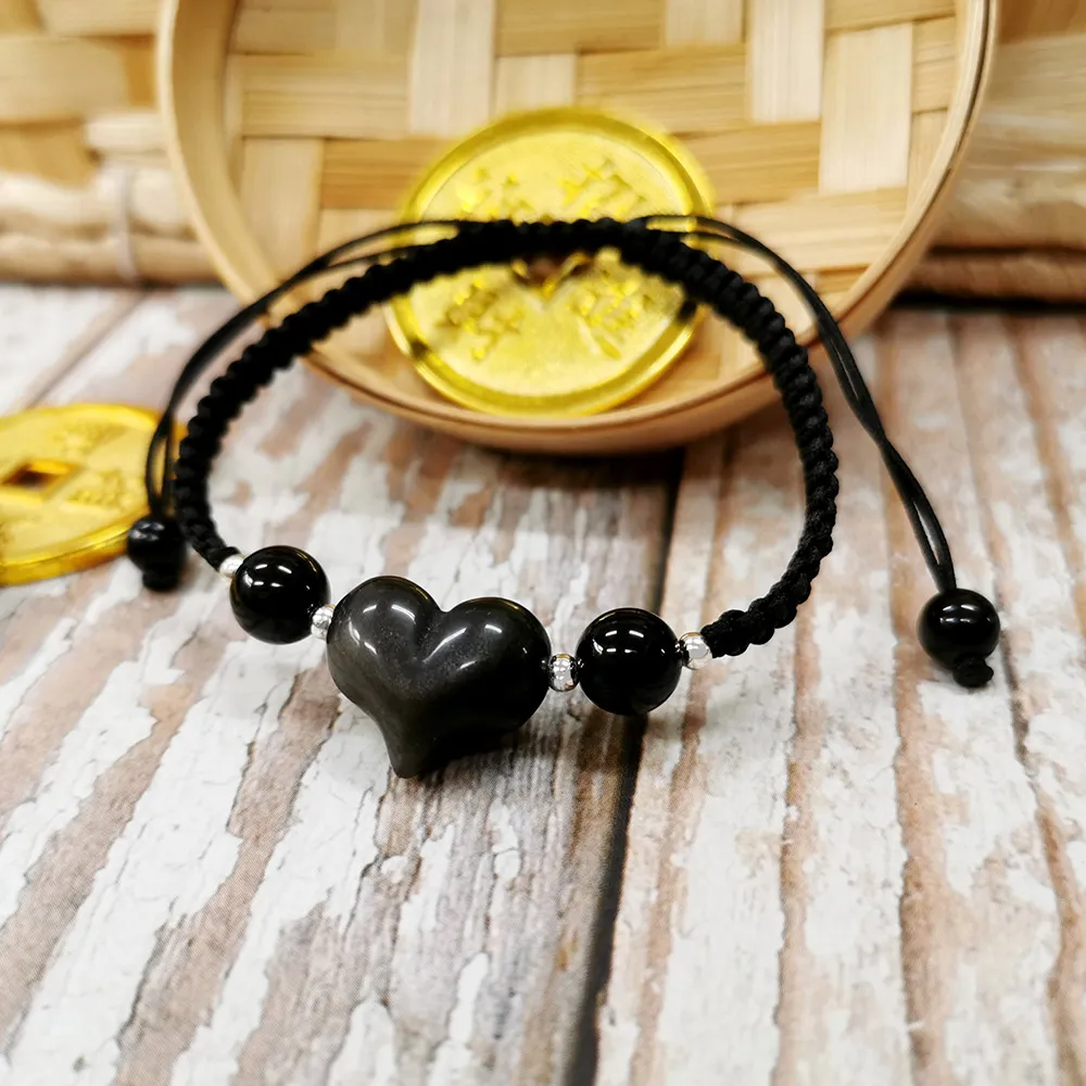 【財神小舖】月色之心 銀曜石手鍊(已開光 開運 避邪 愛情)