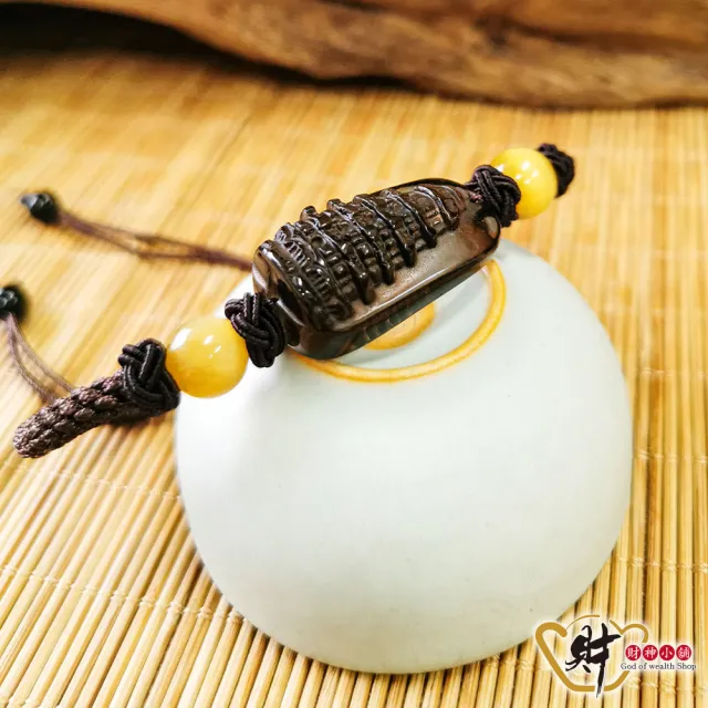 【財神小舖】金榜題名 冰晶黑曜石文昌塔手鍊(已開光 旺事業 旺學業 招財 考運 升職)