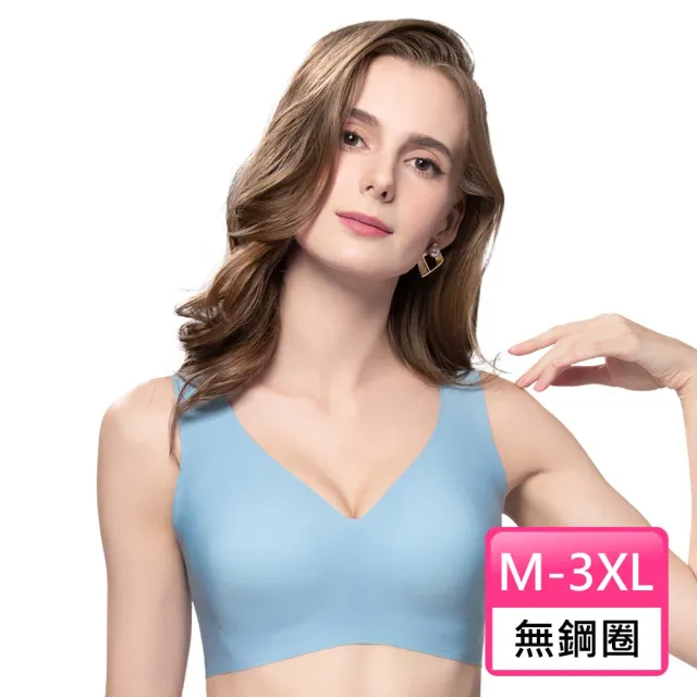 【Swear 思薇爾】Love myself系列M-3XL無鋼圈背扣無痕短背心(漫天藍)