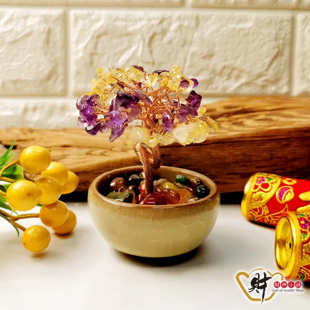 【財神小舖】聚寶進財 水晶招財樹 三款任選(已開光 辦公桌 擺設 聚財 招財 財運 發財樹)