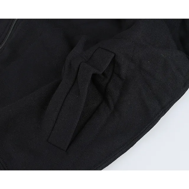 【Comme Des Garcons CDG】Comme Des Garcons 川久保玲 英文標籤LOGO雙層紅心純棉長袖連帽外套(女款/黑)