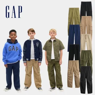 【GAP】男童裝 束口抽繩鬆緊工裝/卡其褲-多款任選(768102&783872&801325)