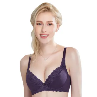 【Swear 思薇爾】舒棉Bra系列B-F罩軟鋼圈蕾絲包覆女內衣(沐檀紫)