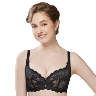 【Swear 思薇爾】S挺美力系列E-H罩背心型蕾絲包覆塑身女內衣(黑色)