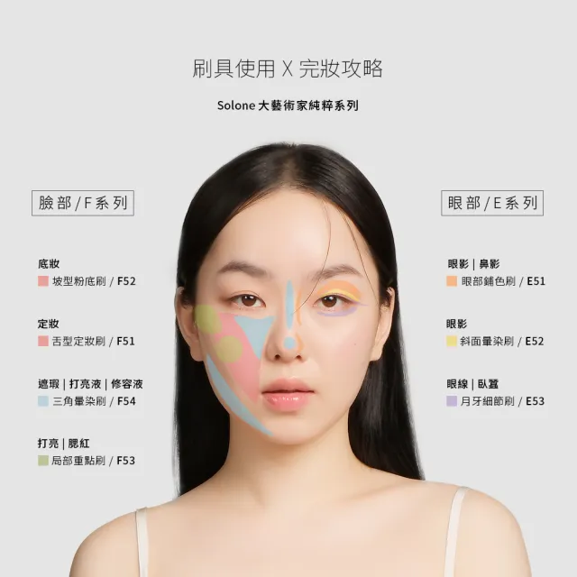 【Solone】眼部鋪色刷/E51(大藝術家純粹系列刷具 眼影刷)