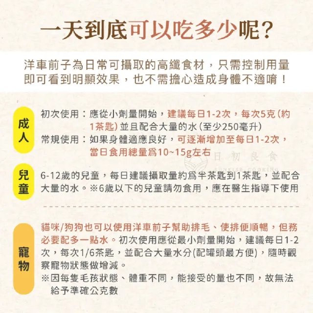 【日初良食】洋車前子殼／洋車前子粉 200g/包 任選5入組(新舊包裝隨機出貨)