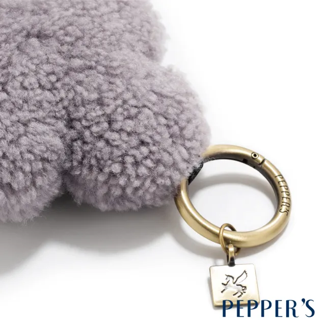 【PEPPER’S】交換禮物 FLUFFY 梅花羊羔毛掛飾 - 焦糖棕/格雷灰(掛飾 包包吊飾 配件)
