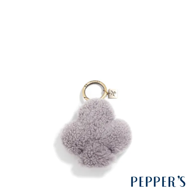 【PEPPER’S】交換禮物 FLUFFY 梅花羊羔毛掛飾 - 焦糖棕/格雷灰(掛飾 包包吊飾 配件)