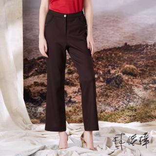 【LUNG.L 林佳樺】Y885E 紅黑斜織紋女裝直筒長褲(秋冬新品)