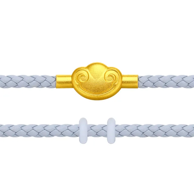 【周大福】DIY串珠經典搭配 如意扣彩色皮繩手繩(多款可選/不含黃金)