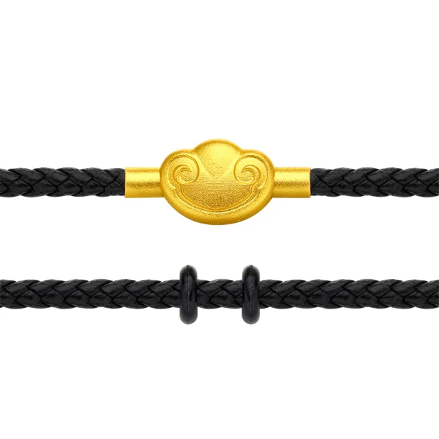 【周大福】DIY串珠經典搭配 如意扣彩色皮繩手繩(多款可選/不含黃金)