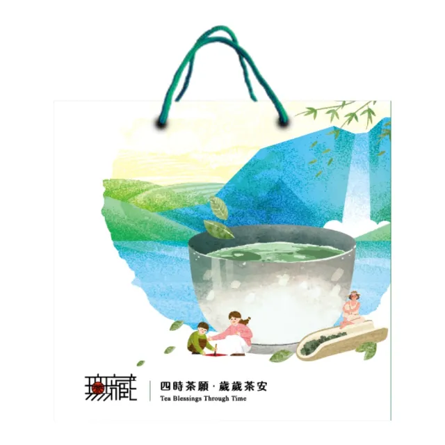 【無藏茗茶】X可瑞特設計X伊甸基金會 聯名茶葉禮盒-四時茶願·歲歲平安(綜合茶包茶食禮盒組/附提袋)