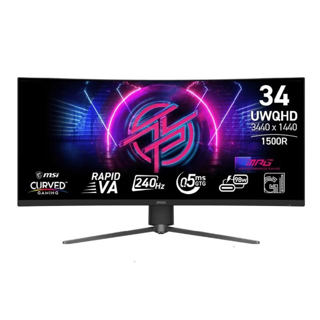 【MSI 微星】MPG 346CQRF X24 34型 VA 2K UWQHD 240Hz 電競曲面螢幕(0.5ms/Adaptive Sync/1500R)