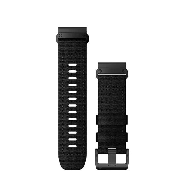 【GARMIN】QUICKFIT 26mm DLC 深邃黑錶圈暨黑色尼龍軍事戰術錶帶