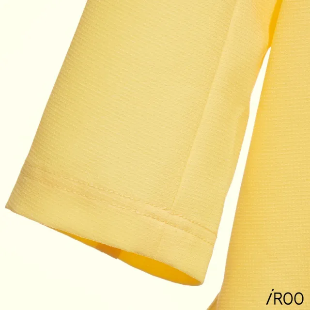 【iROO】奶油黃荷葉長版上衣