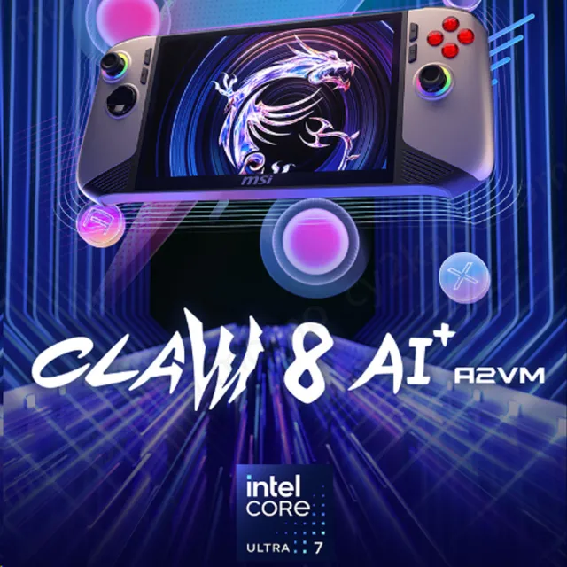 【MSI 微星】Claw 8 AI+ 電競遊戲掌機(Ultra 7 258V/32G/1T PCIe SSD/W11/A2VM-002TW)