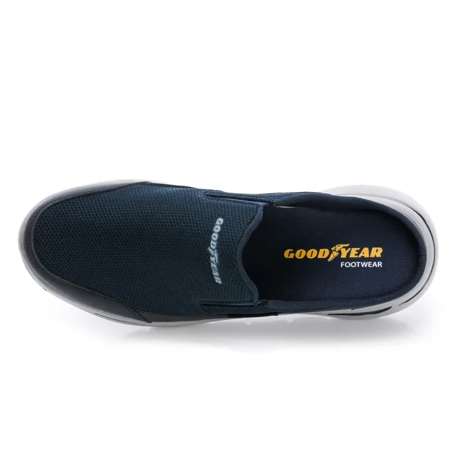 【GOODYEAR 固特異】悠活-輕量防撥水穆勒鞋/男鞋 健走鞋 快速穿脫 深藍(GAMR53246)