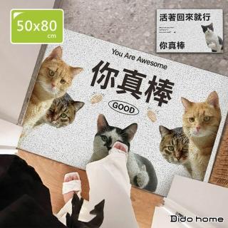 【Dido home】迷因meme風 幽默比讚貓 自我鼓勵地墊-50x80cm(HM339)