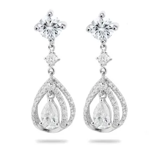 【Vividventure 亞帝芬奇】鉑金 GIA 1.6克拉 FSI2 天然鑽石 真鑽 耳環 無限星光