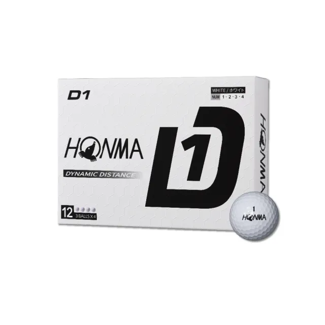 【HONMA 本間高爾夫】GOLF BALL NEW D1 兩層球 高爾夫球 BT2401(合規高反發內核心 白色、彩色任選)