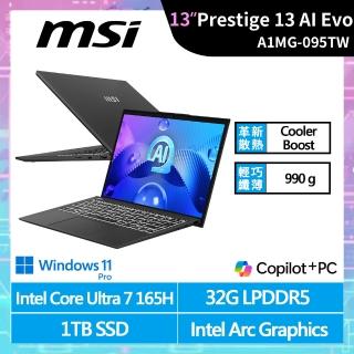 【MSI 微星】13吋Ultra7 AI效能筆電(Prestige 13 AI Evo/Ultra 7 165H/32G/1TB SSD/W11 Pro/A1MG-095TW)