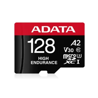 【ADATA 威剛】High Endurance  microSDXC UHS-I U3 A2 V30 128G 高耐用記憶卡(附轉卡)-3入組