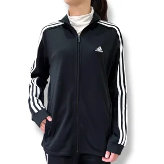 【adidas 愛迪達】女生 立領外套 經典三線 運動透氣排汗 休閒外套(JG3415)