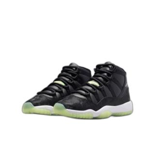 【NIKE 耐吉】Nike Air Jordan 11 Retro Black Barely Volt 黑綠 休閒鞋 運動鞋 大童鞋 IB1378-001
