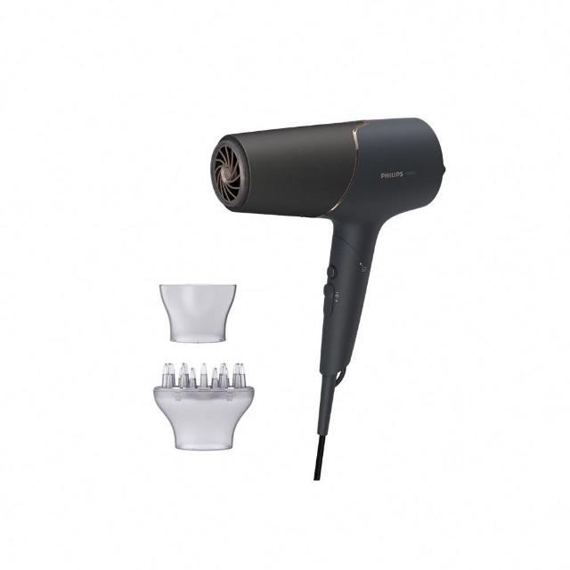 【Philips 飛利浦】智能護髮礦物負離子吹風機-霧黑金(BHD538/21)