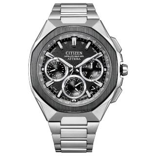 【CITIZEN 星辰】ATTESA 八角鈦金屬 GPS衛星對時光動能男錶/44mm 父親節 (CC4104-53E)