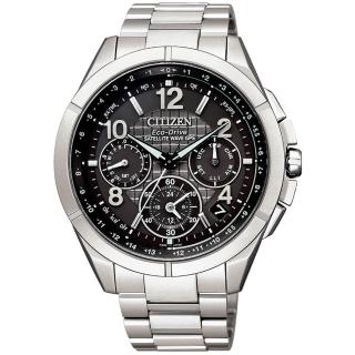 【CITIZEN 星辰】GPS衛星對時限量款三眼計時鈦金屬光動能男錶/43.5mm 父親節 (CC9070-56H)