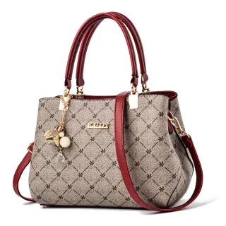 【Sp house】楓葉花紋女款大容量手提側肩斜背包(6色可選)