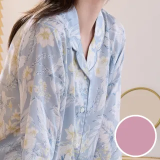 【Wacoal 華歌爾】睡衣-仕女系列 40支天絲™ M-LL印花長袖褲裝睡衣 LWZ86353P9(浪漫粉)