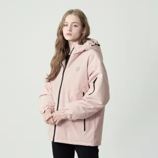 【pierre cardin 皮爾卡登】網路獨家 女款 保暖防風防潑水科技棉連帽外套-粉色(8255761-72)