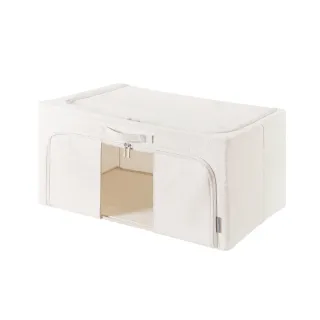 【SHIMOYAMA 霜山】三面開口折疊式衣物收納箱-附透窗-100L-3入(布藝收納箱/可折疊收納箱/衣物整理箱)